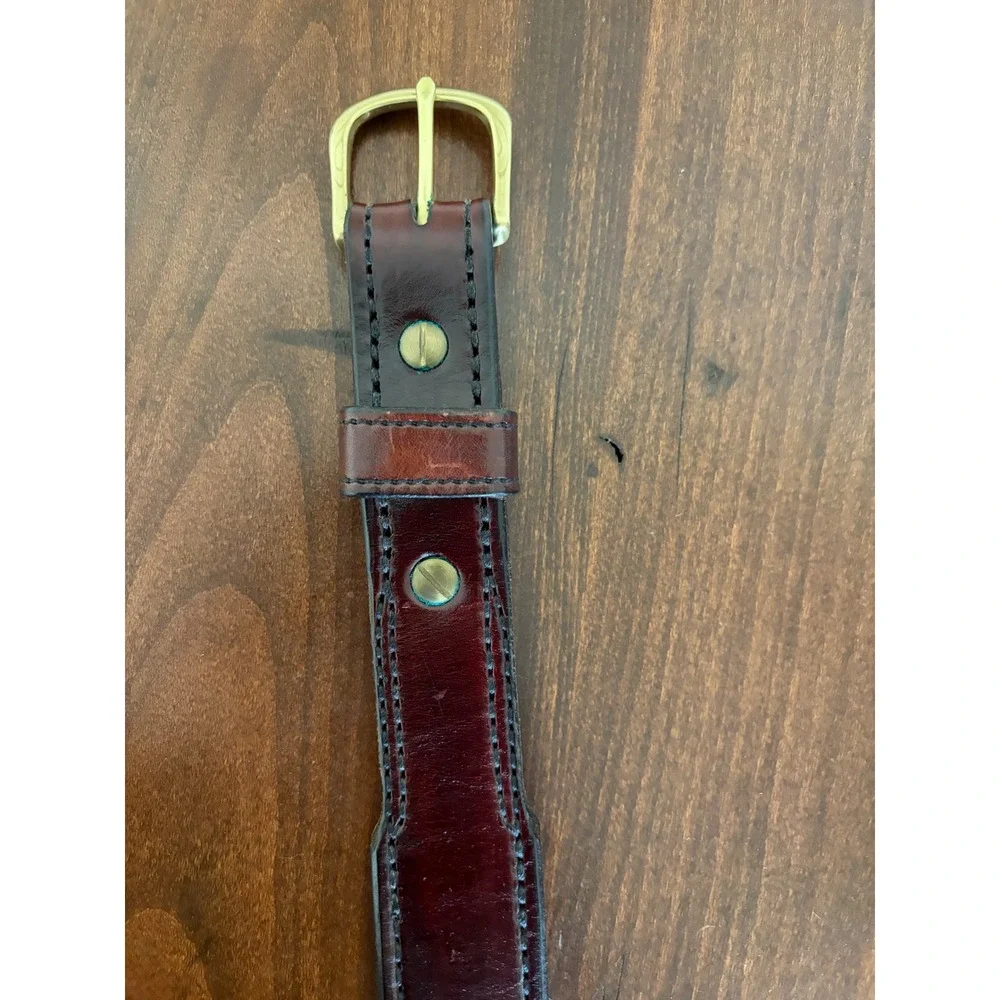 Mitch Rosen Mens GunLeather Belt Brass Buckle 1.5 Wide USA Made Workwear